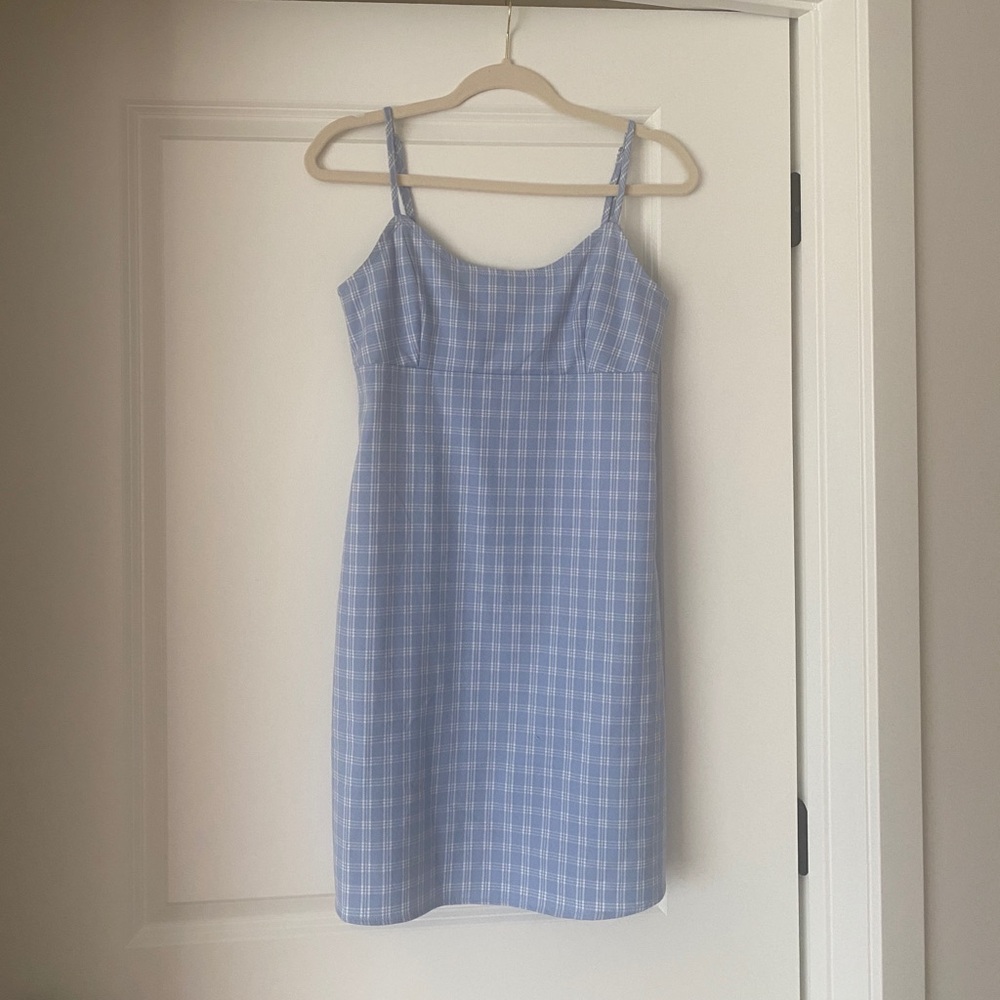 Brandy Melville blue and white plaid dress